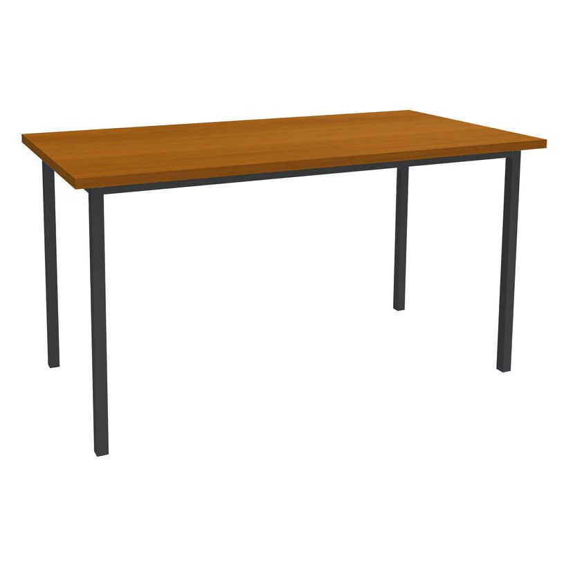 3253310129757-Table de réunion Rectangulaire - 120 x 60 cm - Pieds anthracite - imitation merisier-P_79355296_1-0