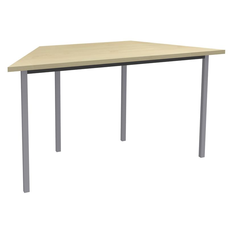 3253310129801-Table de réunion Trapèze - 120 x 60 cm - Pieds carrés aluminium - imitation Erable-P_79355301_1-0