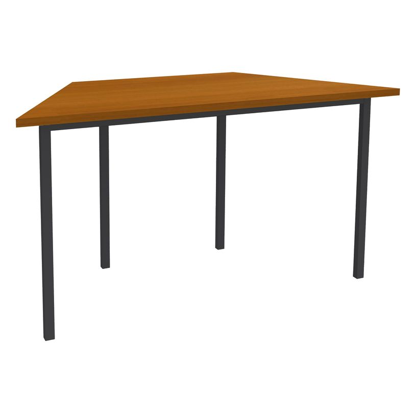 3253310129818-Table de réunion Trapèze - 120 x 60 cm - Pieds anthracite - imitation Merisier-P_79355302_1-0