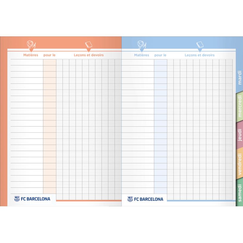 3371010315949-Quo Vadis - Cahier de textes - Français - Barcelona - Journalier - 15x21 cm - Papier Clairefontaine blanc - Fabri--1