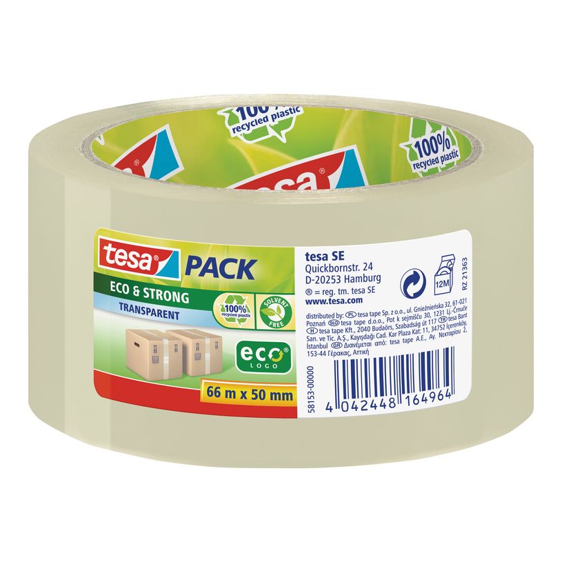 4042448164964-Tesapack Eco & Strong - Ruban adhséif d'emballage - 50 mm x 66 m - transparent-P_79355807_3-0