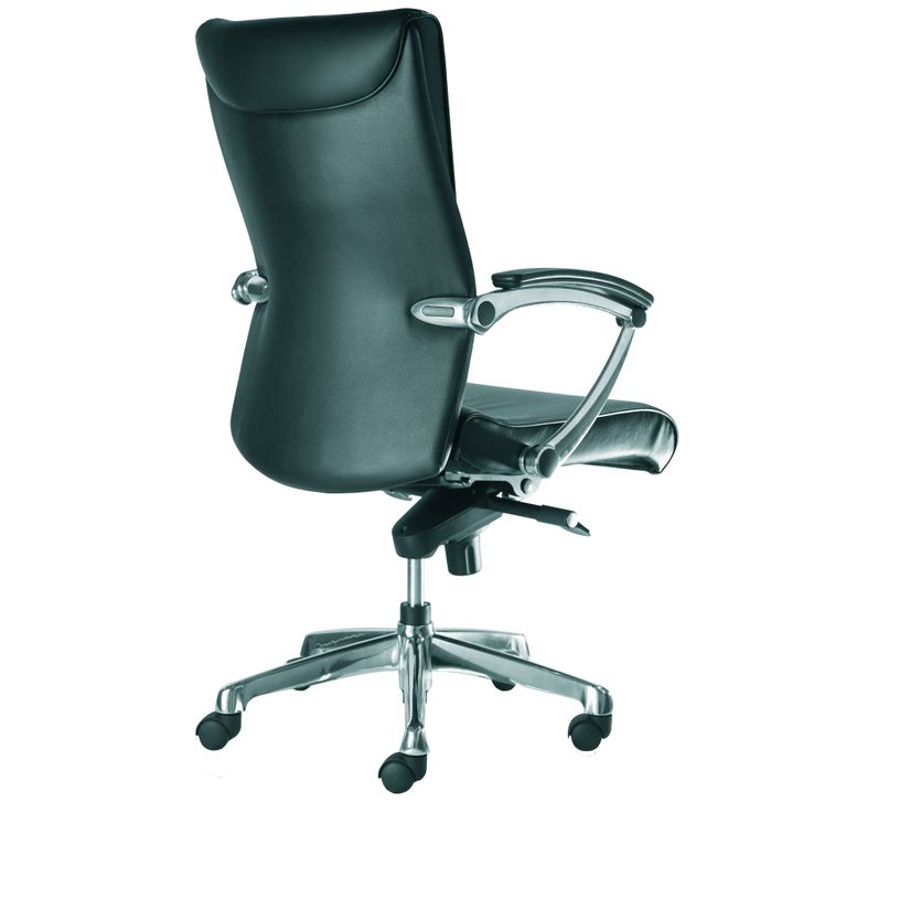 3700339808458-Fauteuil de bureau ergonomique GEORGE en cuir - Accoudoirs fixes - Noir -P_79356106_2-1