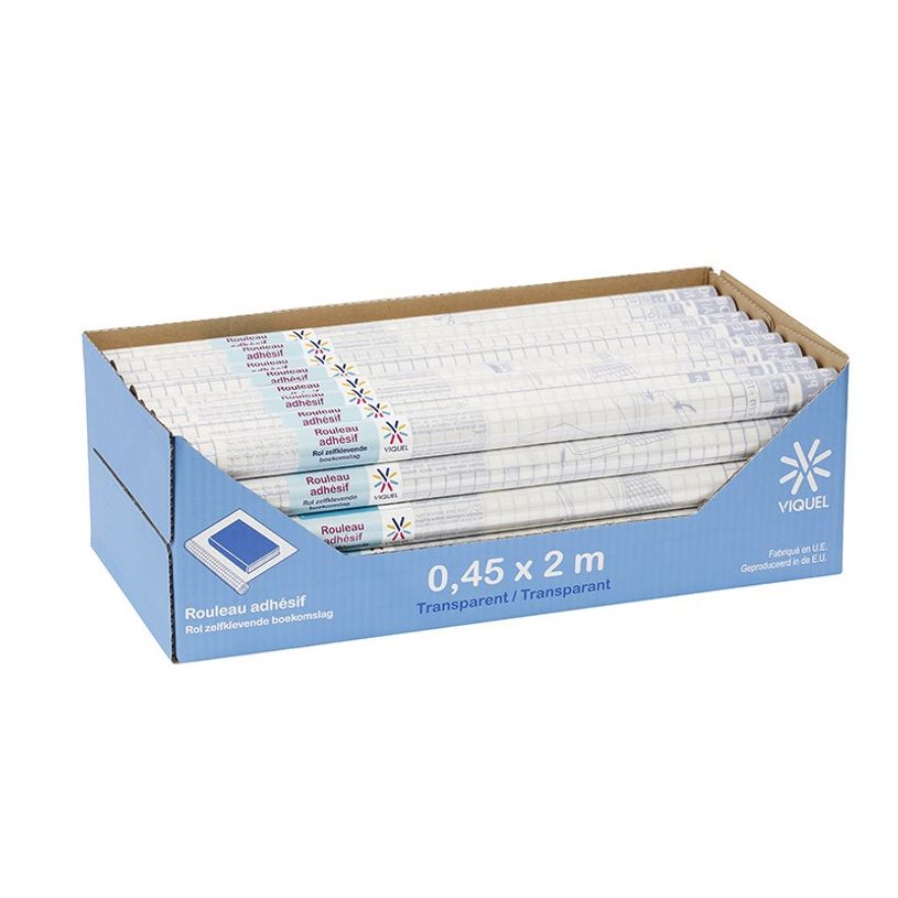 3135250160161-Viquel - Couverture de livre - Rouleau de 45 cm x 2 m - adhésif incolore-P_79356110_1-0