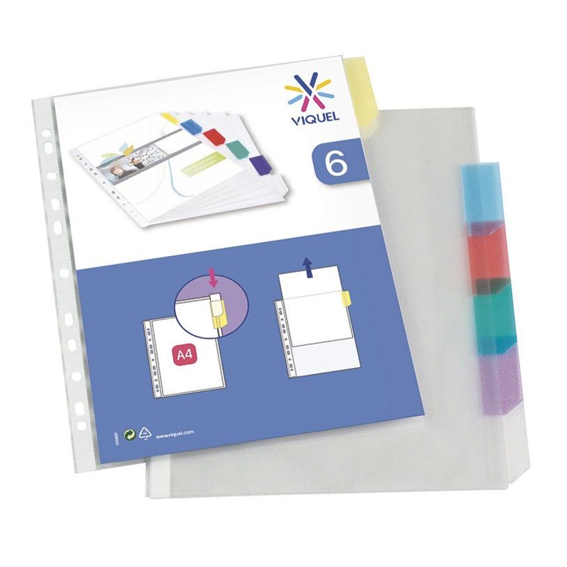 3135251541167-Viquel - Pochette intercalaire 6 positions - A4 - polypropylène-P_79356138_1-0