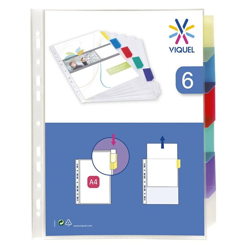 3135251541167-Viquel - Pochette intercalaire 6 positions - A4 - polypropylène-P_79356138_2-1
