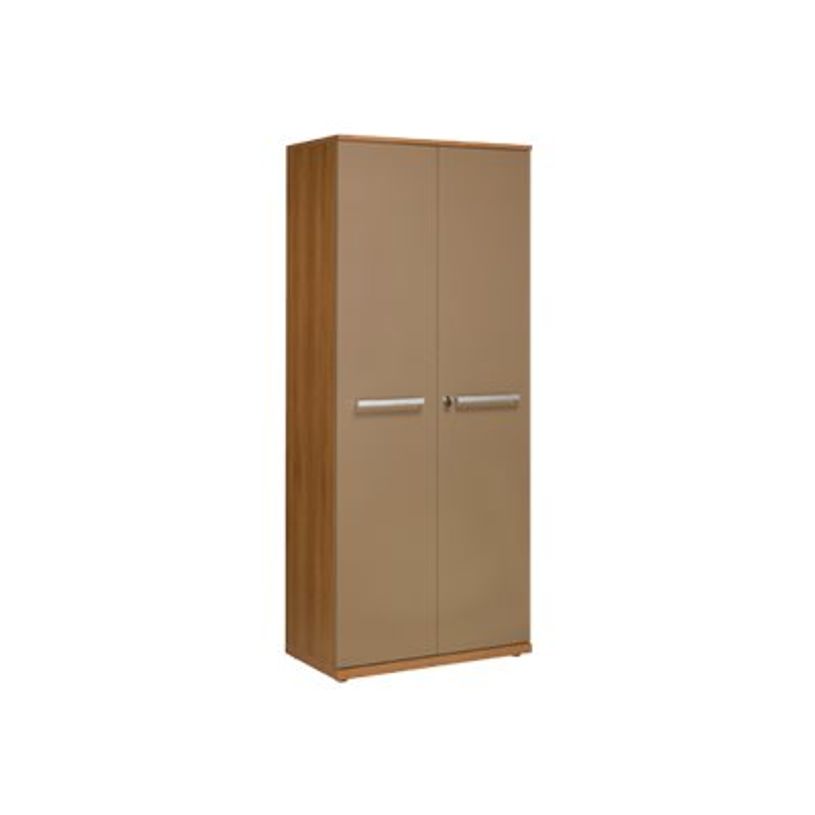3483600012371-Armoire haute SLIVER - L80 x H188 x P45 - 2 portes - Noyer et bronze-P_79356214_1-0