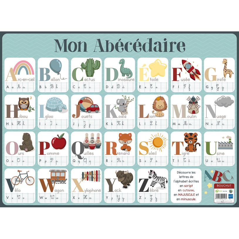 3592930005462-Sous-main carton rigide Abécédaire - 40,5 x 55 cm - Bouchut--0