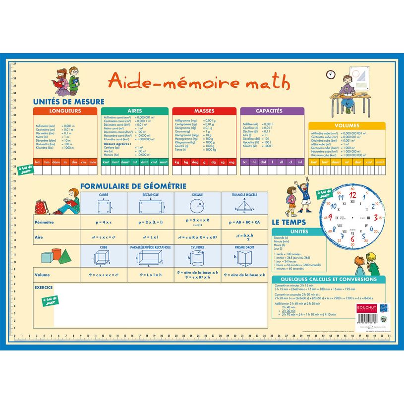 3592930005486-Sous-main carton rigide Mathématiques - 40,5 x 55 cm - Bouchut--0