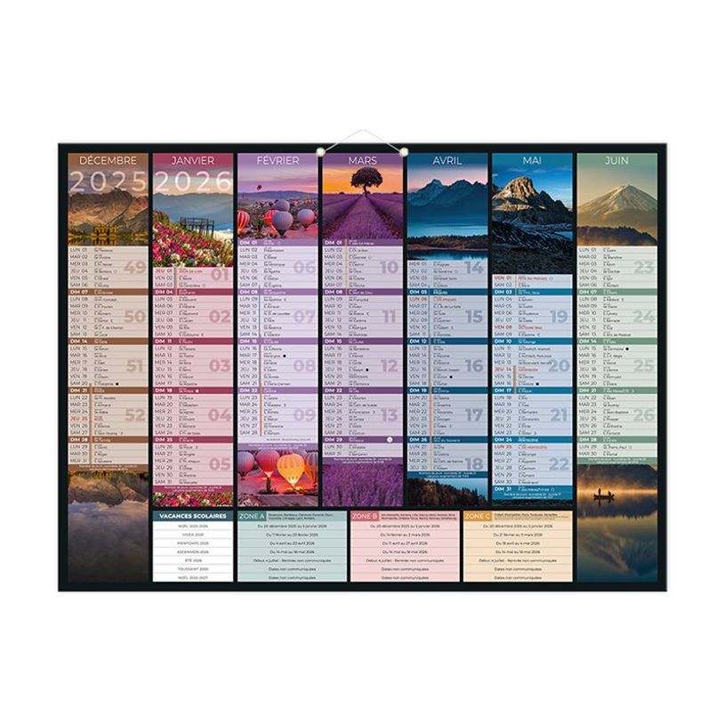 3592930028911-Calendrier bancaire illustré année civile BOUCHUT "Bancolor" 40,5 x 55 cm Pefc 70 %-P_79356364_2-3