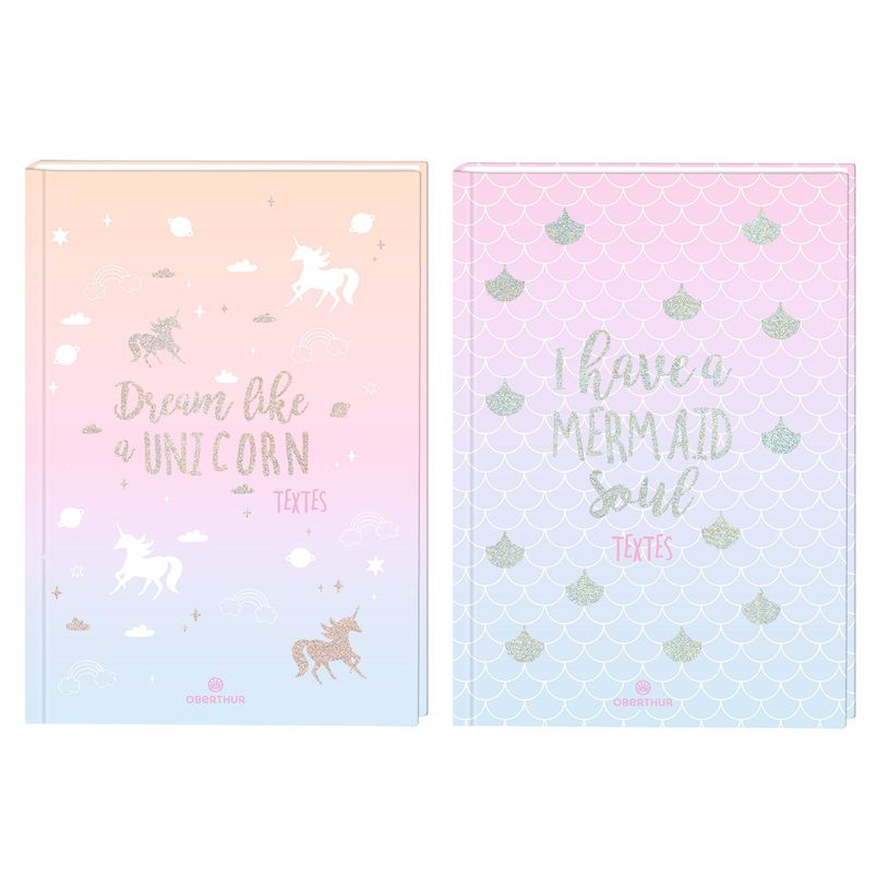 3108720514436-Cahier de textes Licorne ou Sirène - 15,5 x 22 cm - Oberthur-P_79356862_1-0