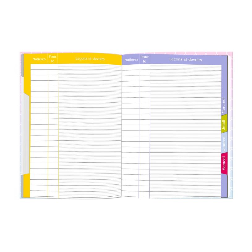 3108720514436-Cahier de textes Licorne ou Sirène - 15,5 x 22 cm - Oberthur-P_79356862_4-3