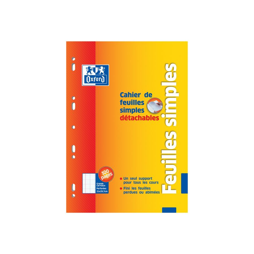 3020121072905-Oxford - Bloc de cours - feuilles simples détachables A4 - 100 pages - grands carreaux (Se-P_79356958_1-0