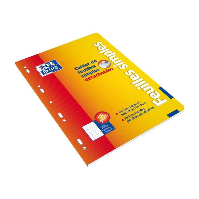 3020121072905-Oxford - Bloc de cours - feuilles simples détachables A4 - 100 pages - grands carreaux (Se-P_79356958_2-1