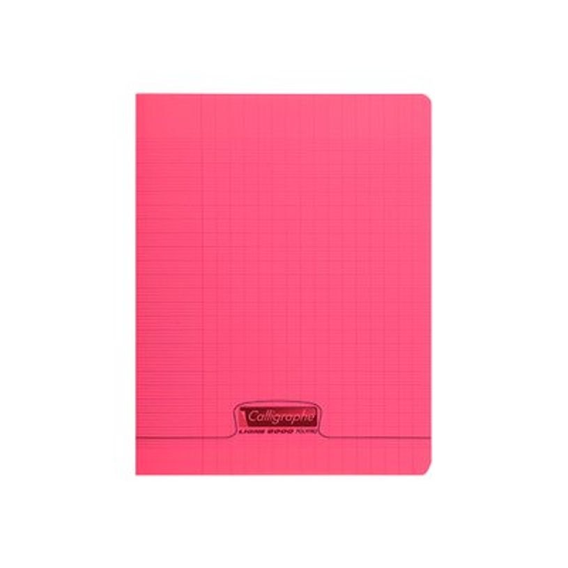 3210330181233-Calligraphe 8000 - Cahier polypro 17 x 22 cm - 96 pages - grands carreaux (Seyes) - rouge-P_79356973_1-0