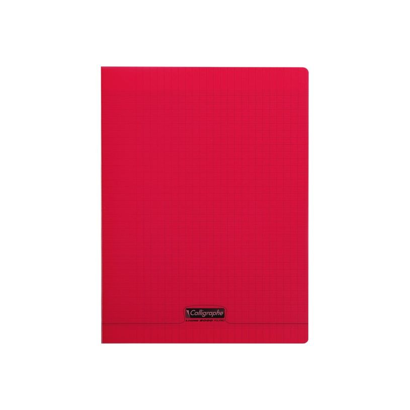 3210330181936-Calligraphe 8000 - Cahier polypro 24 x 32 cm - 96 pages - grands carreaux (Seyes) - rouge-P_79356990_1-0