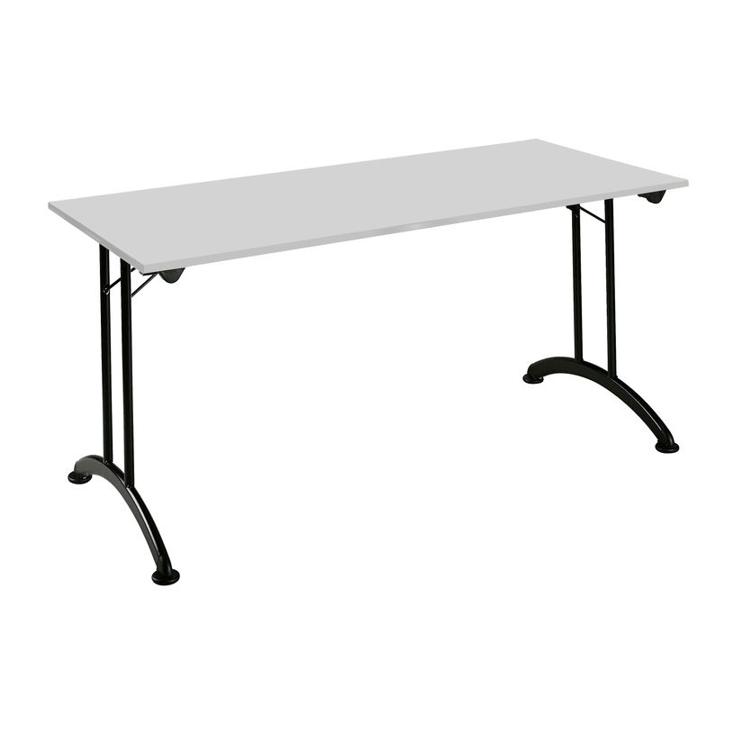 3700245512067-Table de réunion pliante - rectangulaire - L160 x H74 x P70 cm - gris/noir-P_79357198_1-0