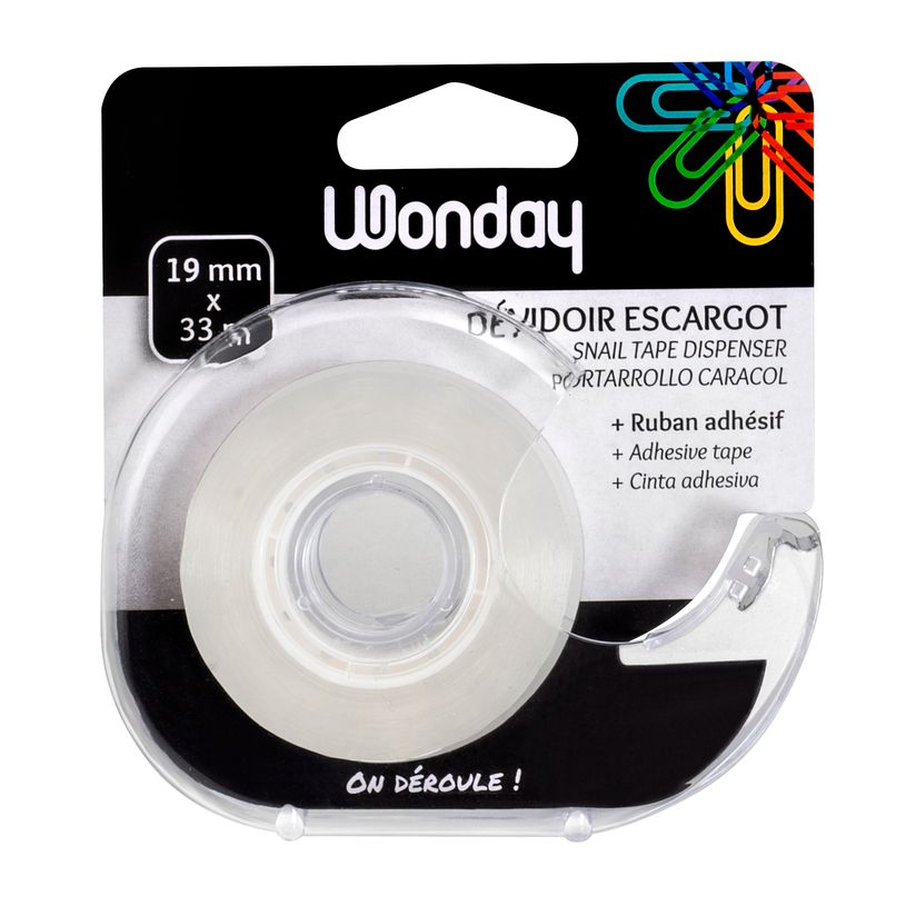 3457708585280-Wonday - Ruban adhésif avec dévidoir escargot - 19 mm x 33 m-P_79358537_1-0