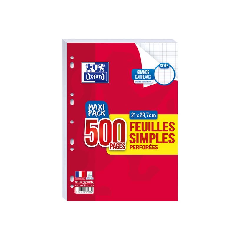 3020121072332-Oxford - Feuillets mobiles - 250 feuilles / 500 pages - Seyès-P_79358554_2-0
