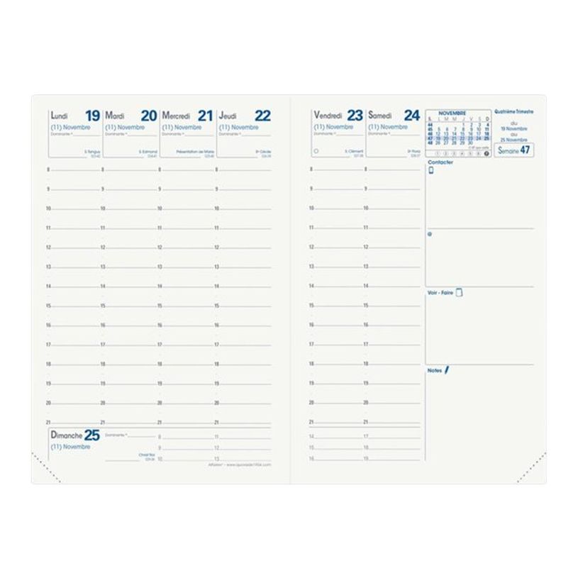 2012347239898-Agenda Equology - 1 semaine sur 2 pages - 10 x 15 cm - rouge - Quo Vadis-P_79359184_1-1