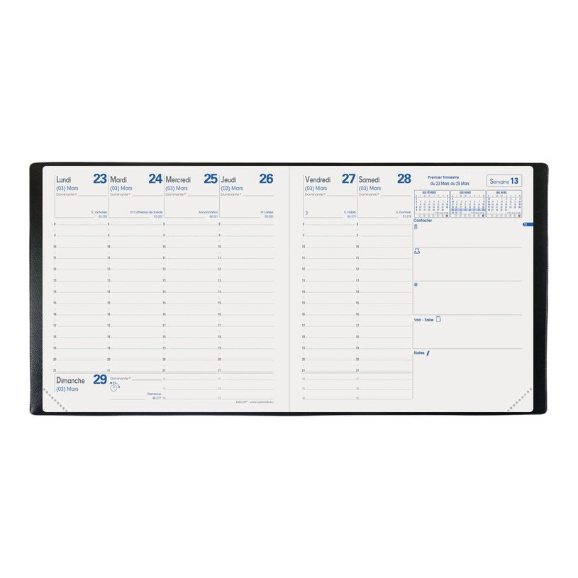 2012347239959-Agenda Equology - 1 semaine sur 2 pages - 16 x 16 cm - rouge - Quo Vadis-P_79359190_1-1