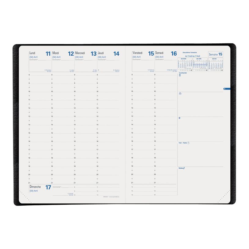 2012347239980-Agenda Equology - 1 semaine sur 2 pages - 16 x 24 cm - noir - Quo Vadis-P_79359194_1-1