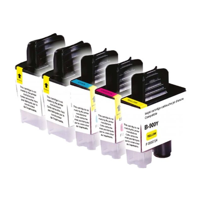 3584770881856-Cartouche compatible Brother LC900 - Pack de 5 - noir x2, cyan, magenta, jaune - UPrint-P_79359346_1-0