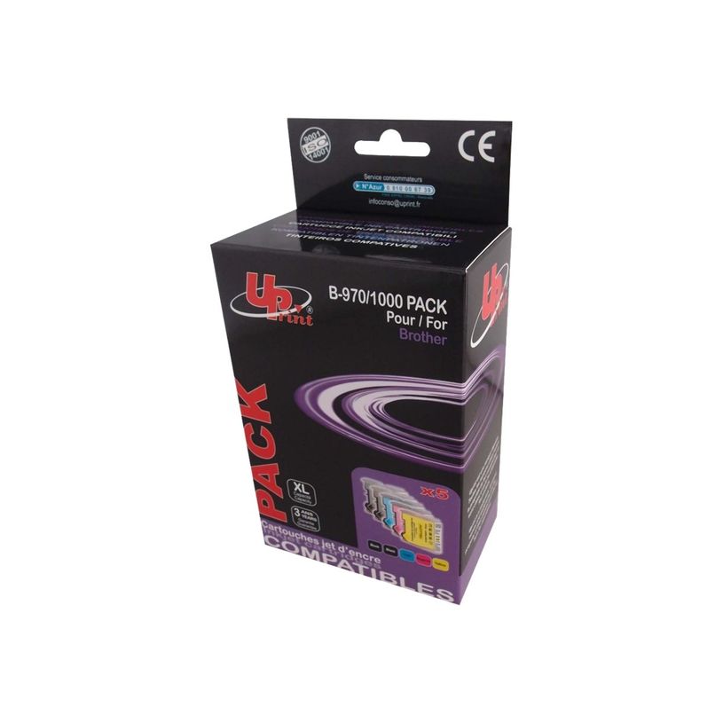 3584770881863-Cartouche compatible Brother LC970/LC1000 - Pack de 5 - noir x2, cyan, magenta, jaune - UPr-P_79359347_1-0