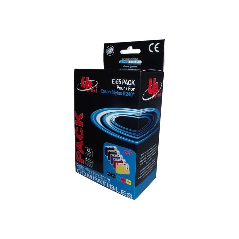 3584770881955-Cartouche compatible Epson T0556 Canard - Pack de 5 - noir x2, cyan, magenta, jaune - Uprin-P_79359354_1-0