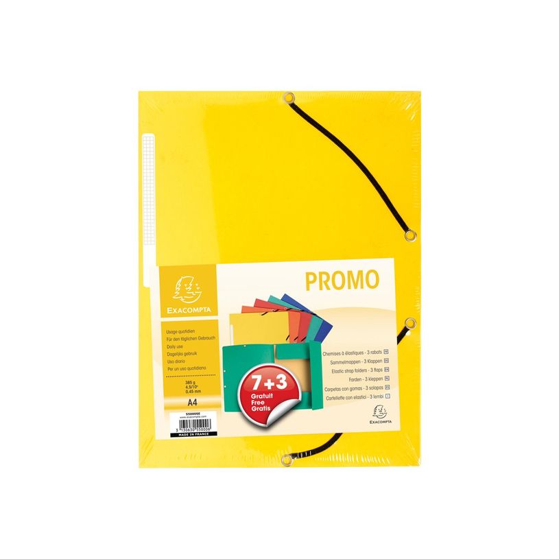 3130630550006-Exacompta - 10 Chemises à rabats dont 3 offertes - A4 - couleurs assorties-P_79359455_1-7