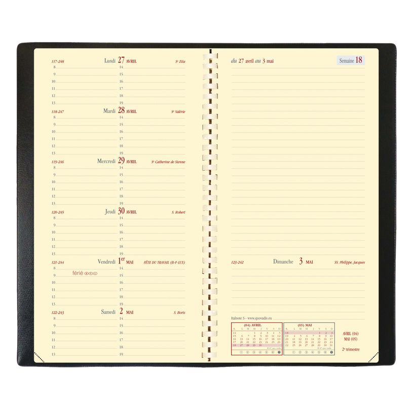 3371010160594-Soho Italnote S - Agenda de poche spiralé - 1 semaine sur 2 pages - 8,8 x 17 cm - bleu roi-P_79359825_4-1