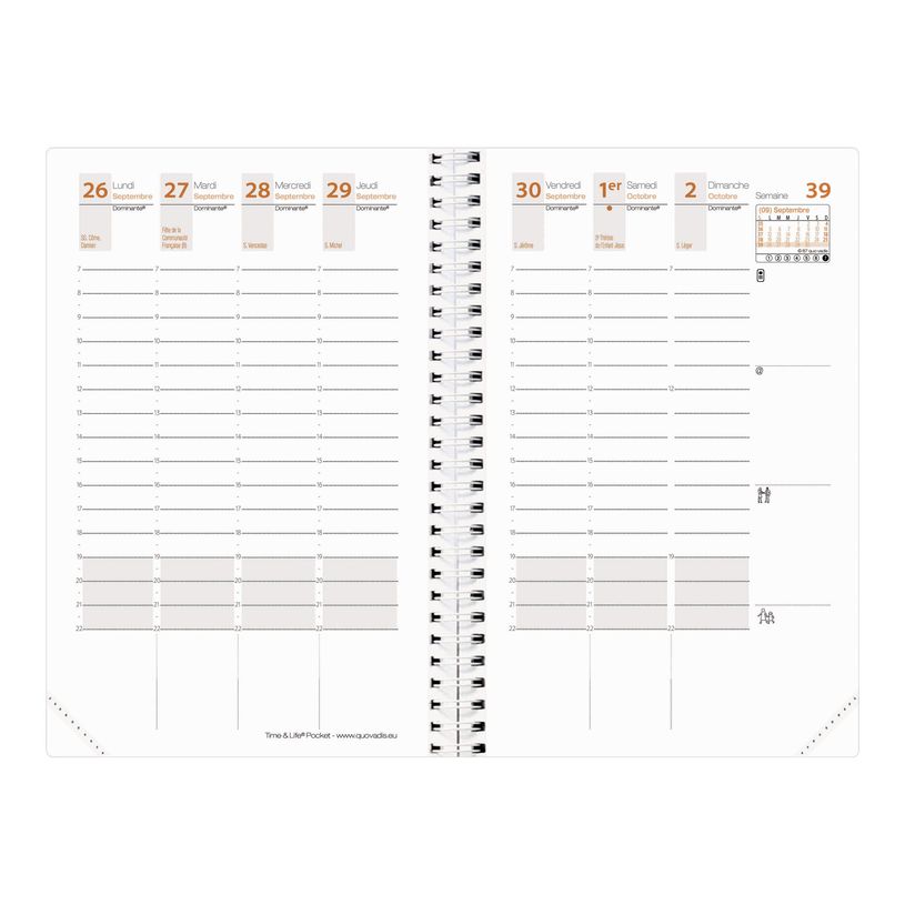 2012347256055-Agenda spiralé à élastique Time & Life Pocket - 1 semaine sur 2 pages - 10 x 15 cm - rou-P_79359879_2-2