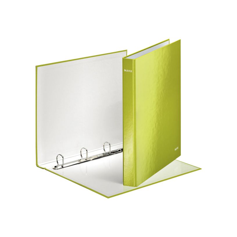 4002432394623-Leitz WOW - Classeur à anneaux - Dos 40 mm - A4 Maxi - pour 250 feuilles - vert métallis