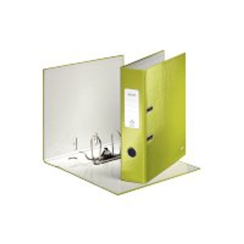 4002432394692-Leitz WOW 180° - Classeur à levier - Dos 80 mm - A4 - pour 600 feuilles - vert métallis