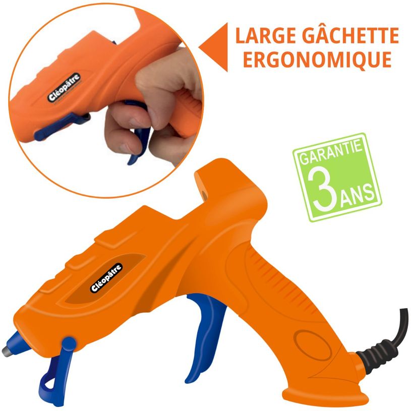 3134720100027-Cléopâtre - Mini pistolet applicateur d'adhésif thermofusible - 10 W--1