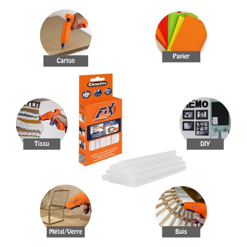 3134720100409-Cléopâtre - 20 Bâtonnets pour pistolet à colle - multi-usages-P_79360030_4-2