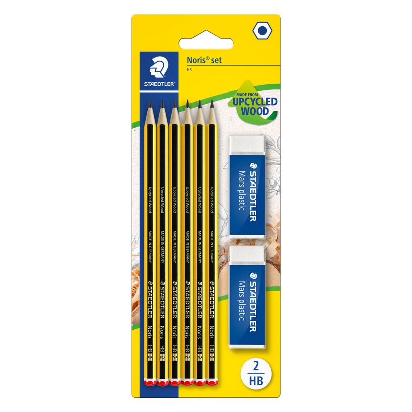 4007817119013-STAEDTLER Noris - Pack de 6 Crayons à papier - HB - 2 mm - avec 2 gommes-P_79360064_2-0