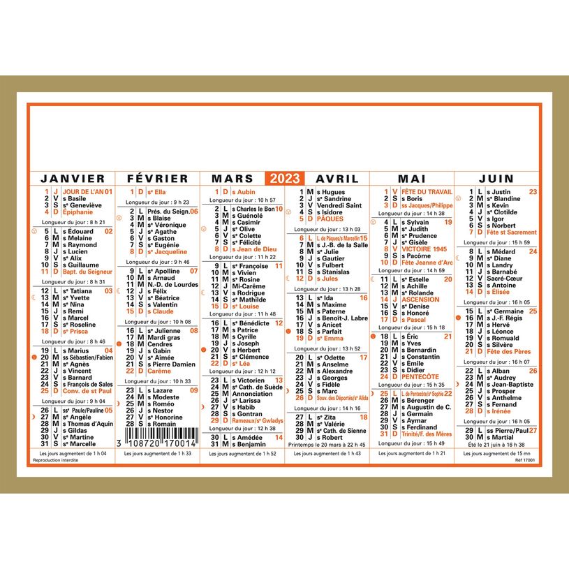 3664447125367-Oberthur Classique - Calendrier 6 mois par face - 21 x 27 cm-P_79360105_1-0