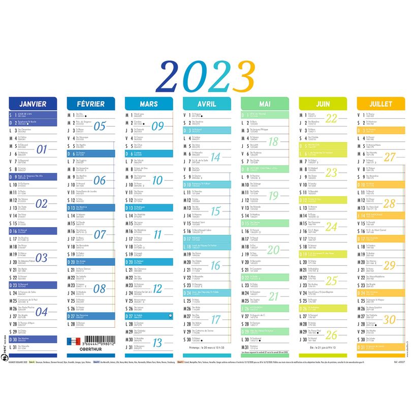 3664447118086-Oberthur Nuance - Calendrier 7 mois par face - 33,5 x 43 cm-P_79360108_1-0