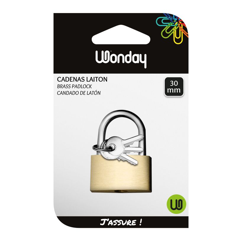 3457701950382-Wonday - Cadenas laiton à clé - 30 mm-P_79360864_1-0