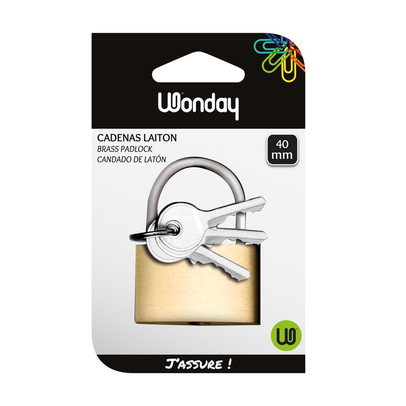 3457701950481-Wonday - Cadenas laiton à clé - 40 mm-P_79360865_1-0