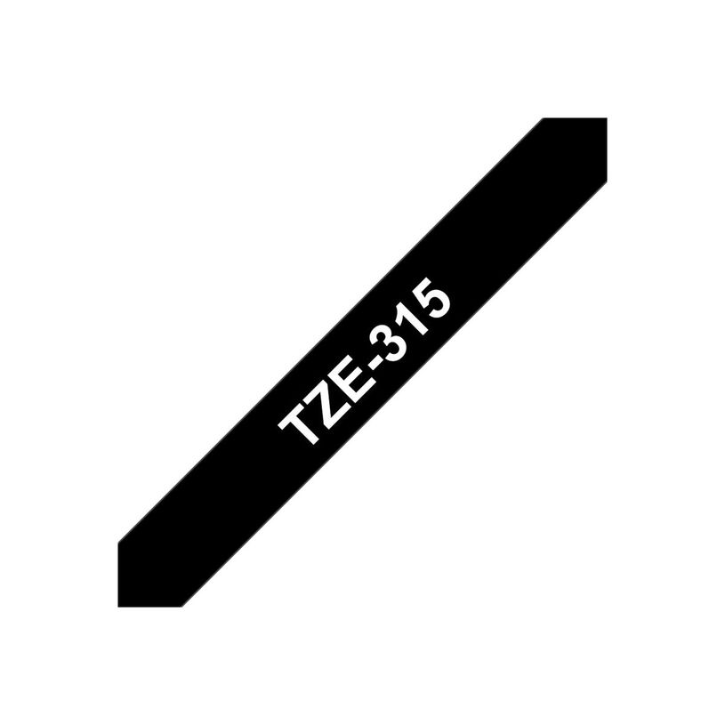 4977766052399-Brother TZe315 - Ruban d'étiquettes auto-adhésives - 1 rouleau (6 mm x 8 m) - fond noir 