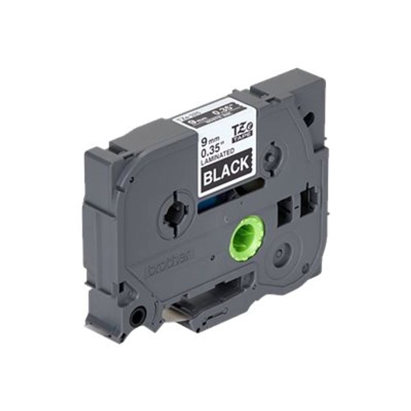 4977766052351-Brother TZe325 - Ruban d'étiquettes auto-adhésives - 1 rouleau (9 mm x 8 m) - fond noir 