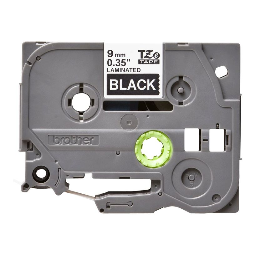 4977766052351-Brother TZe325 - Ruban d'étiquettes auto-adhésives - 1 rouleau (9 mm x 8 m) - fond noir 