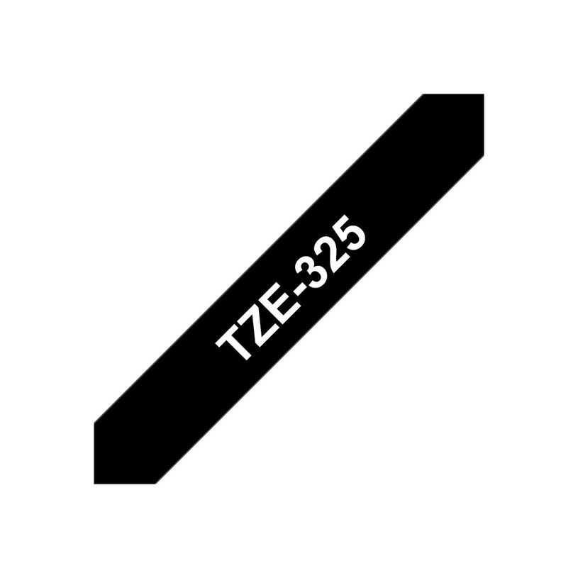 4977766052351-Brother TZe325 - Ruban d'étiquettes auto-adhésives - 1 rouleau (9 mm x 8 m) - fond noir 