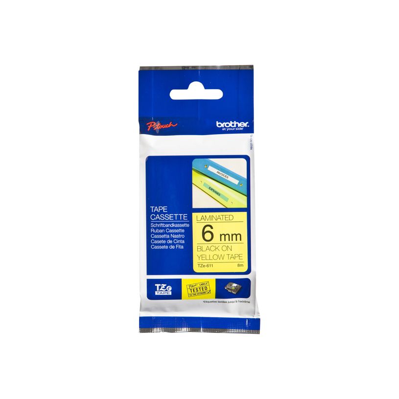 4977766686624-Brother TZe611 - Ruban d'étiquettes auto-adhésives - 1 rouleau (6 mm x 8 m) - fond jaune -P_79360932_2-2
