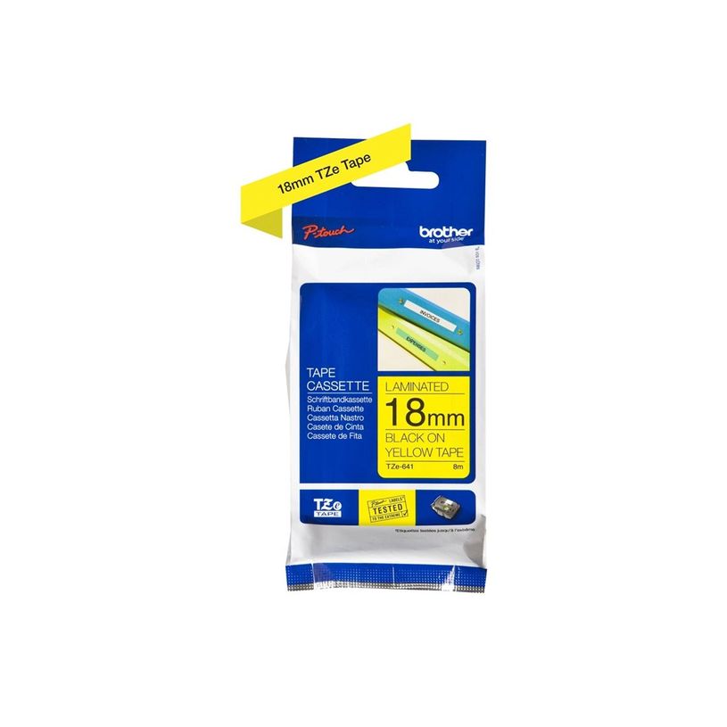 4977766686716-Brother TZe641 - Ruban d'étiquettes auto-adhésives - 1 rouleau (18 mm x 8 m) - fond jaune-P_79360934_4-8