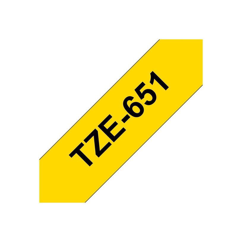 4977766686747-Brother TZe651 - Ruban d'étiquettes auto-adhésives - 1 rouleau (24 mm x 8 m) - fond jaune-P_79360935_9-5