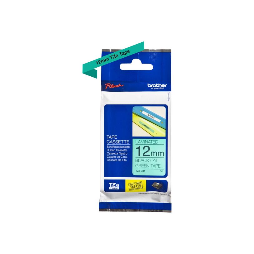 4977766691352-Brother TZe731 - Ruban d'étiquettes auto-adhésives - 1 rouleau (12 mm x 8 m) - fond vert -P_79360936_2-2