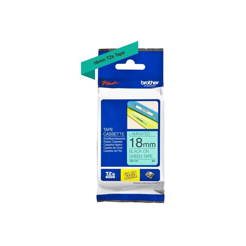 4977766691970-Brother TZe741 - Ruban d'étiquettes auto-adhésives - 1 rouleau (18 mm x 8 m) - fond ver-P_79360937_14-13