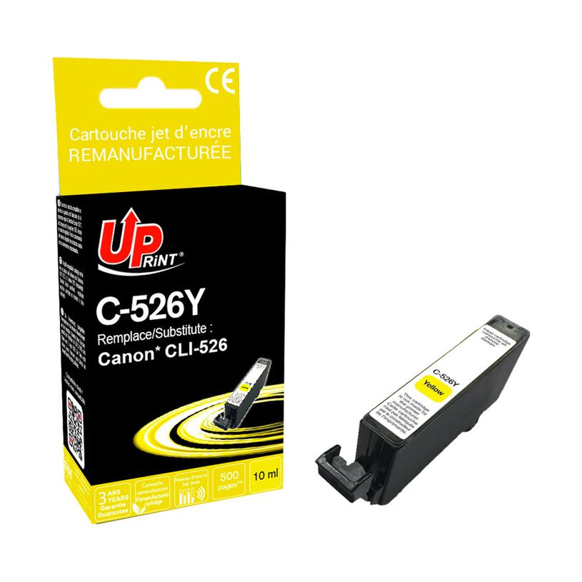 3584770882617-Cartouche remanufacturée Canon CLI-526 - jaune - Uprint--2